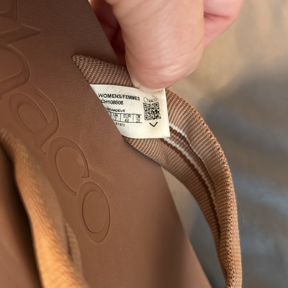 2 Pair Chaco Slides Sandals Canvas 9 Tan Beige Orange Chili Pepper. - Picture 4 of 6